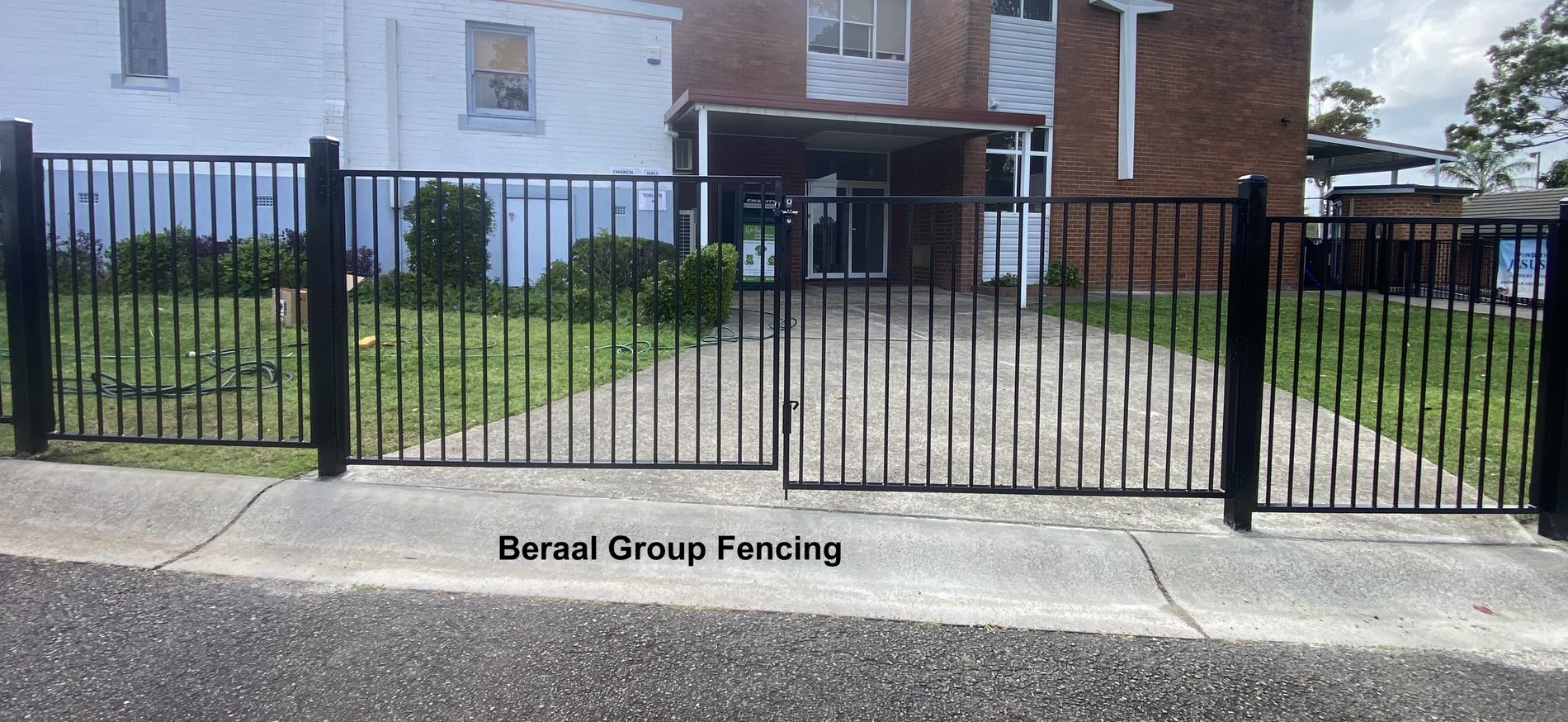 Black aluminium pool fence and gate