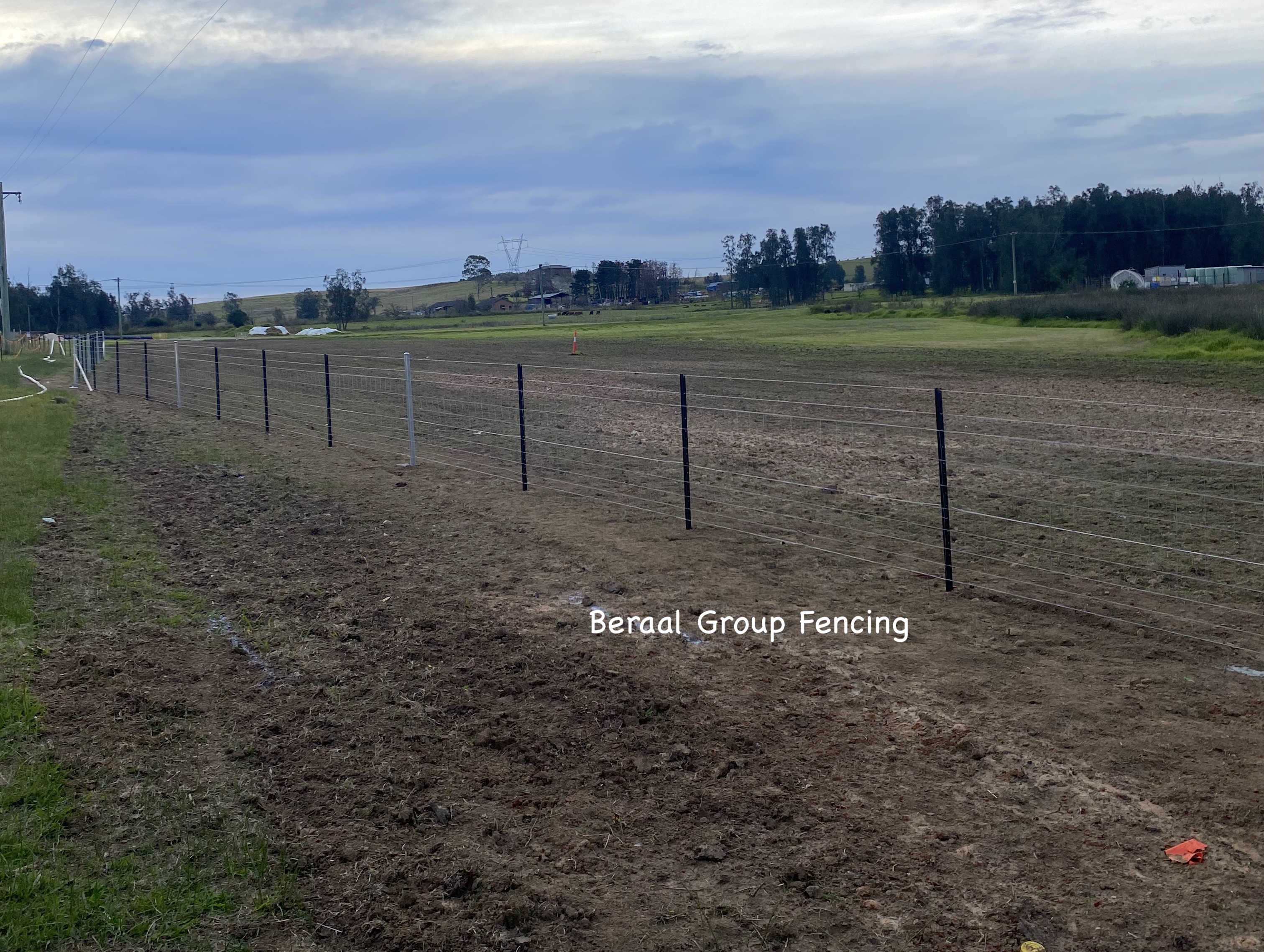 Rural fence with barbed wire