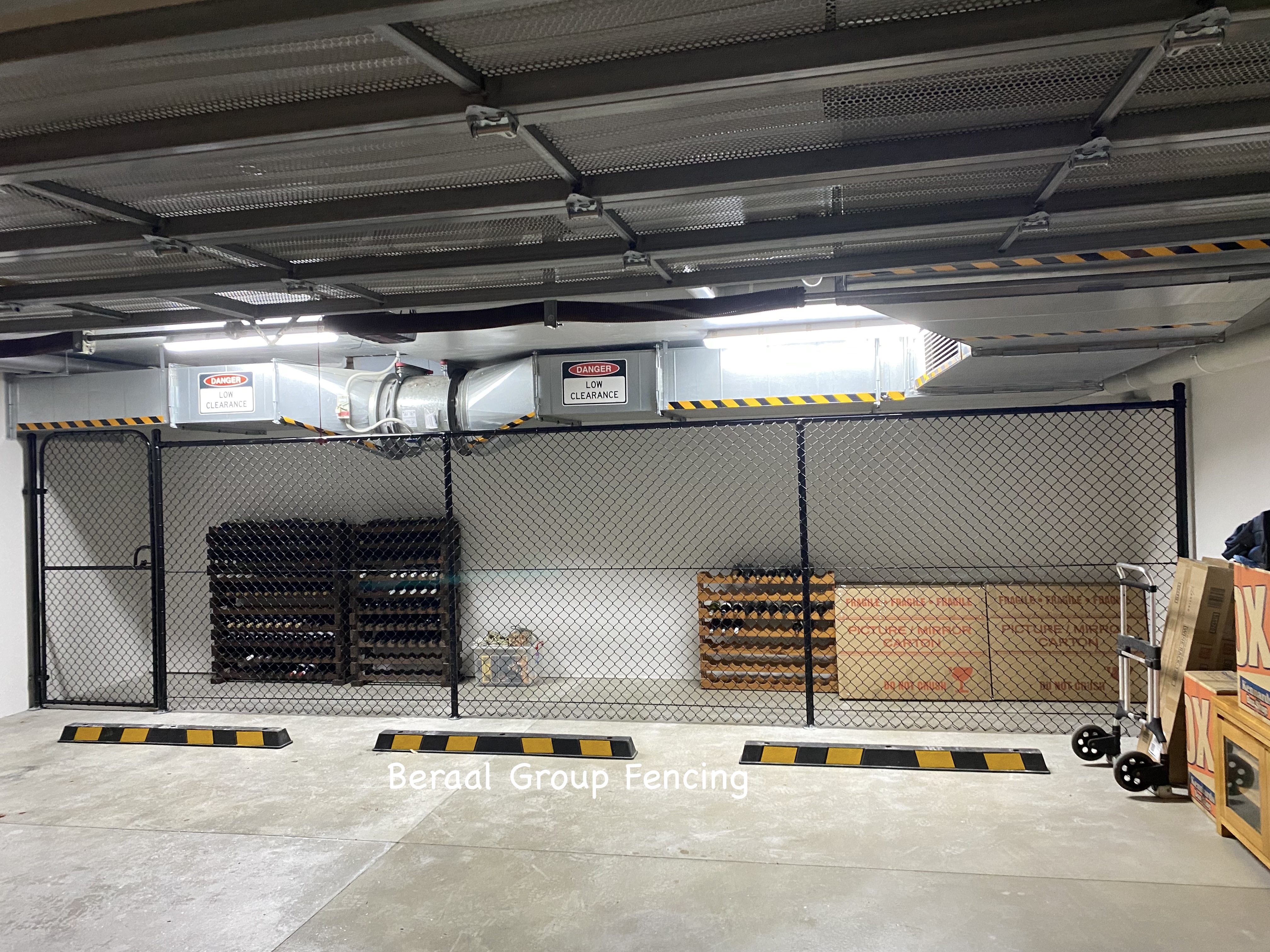Chainwire storage cage installed in garage